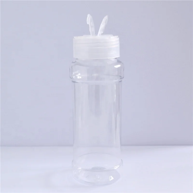 200ml Clear PET Plastic Seasoning Bottle with Shaker Lid Empty Flip Top Cap  for Salt Pepper Condiment Powder Packaging