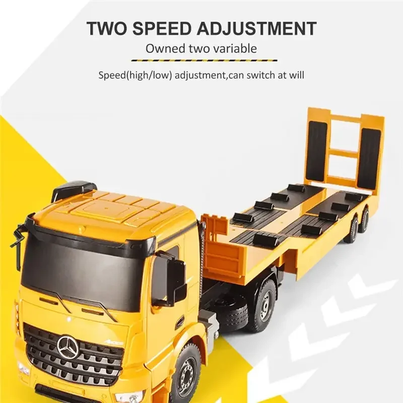 1/20 2.4G Remote Control Flat Trailer Electric Detachable Flatbed Semi-hanging Tractor Transport Engineering Truck Toys