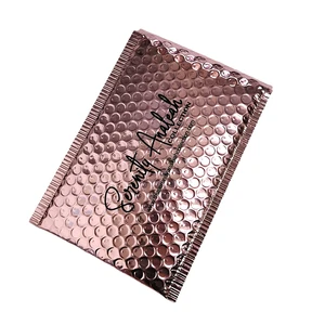 Pink Holographic Padded Envelopes Foil Shipping Poly Mailer Bags Metallic Bubble Mailer Custom Logo Envelope