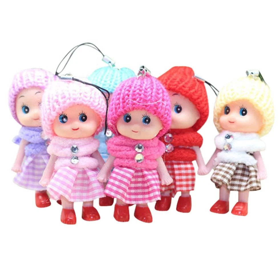 10x Kids Toys Soft Interactive Baby Dolls Toy Mini Doll for Girls Doll Pendant 