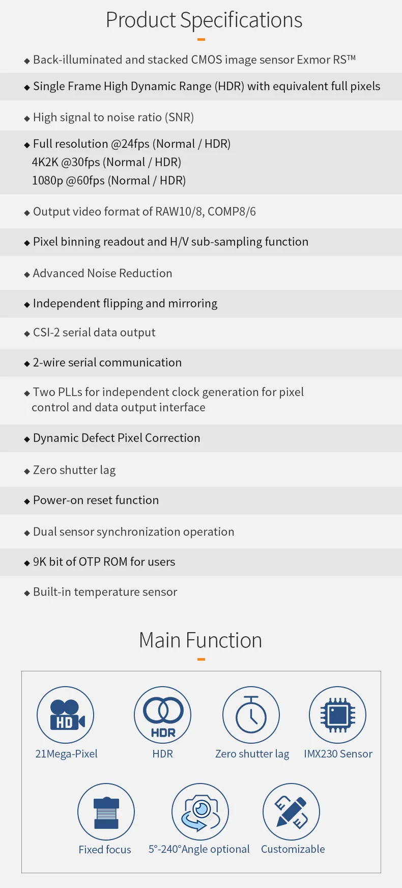 DGZX IMX230 CMOS Sensor 21mp Ultra hd 4K Mini Tiny Wide Angle Security Camera Module Mipi 24pin fpc插图1