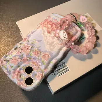 Cherry Blossom Oil Painting TPU Phone Case Compatible with iPhone  17 16 15 Pro Max  Apple 14 Pro Max