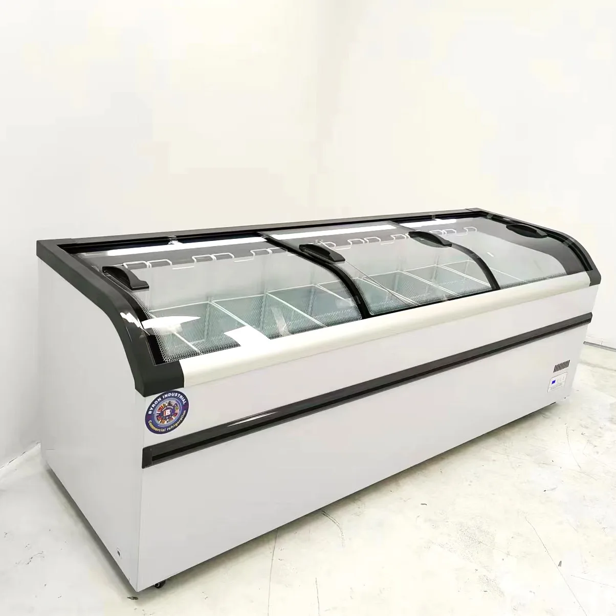 Large 1000-Liter Commercial Fridge Freezer Cold Horizontal Chest Display Big Island Freezer