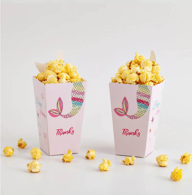 Cheap Paper Popcorn Bags Custom Party Favor Box Popcorn Eco Food Grade Paper Popcorn Box