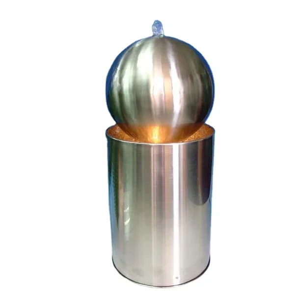 Stainless Steel Ball Fountain Water Feature With Led Buy Indoor Water