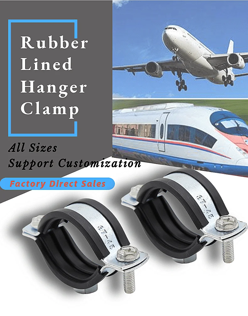 Iron Galvanized Double Screw Hanger Loop Pipe Clamps With Rubber Buy
