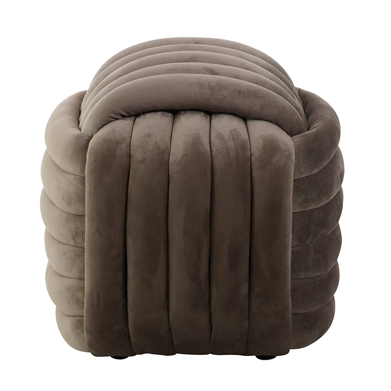 Decent Living Room Velvet Ottoman Best Comfort Footrest Stool Vanity Dressing Knit Lines Stool