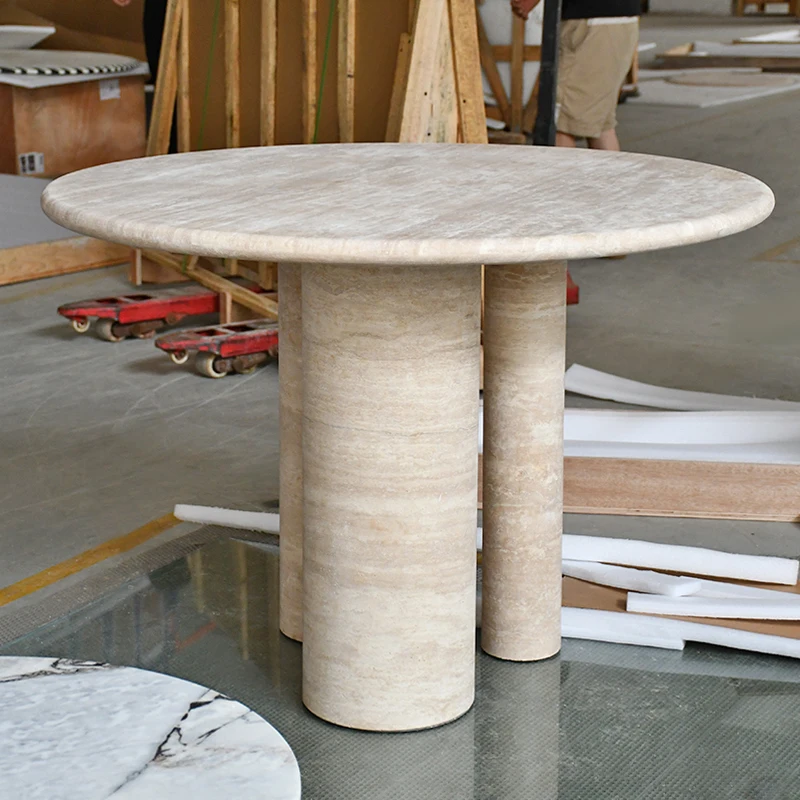 Modern Design Luxury Dining Room Natural Stone Travertine Dining Table