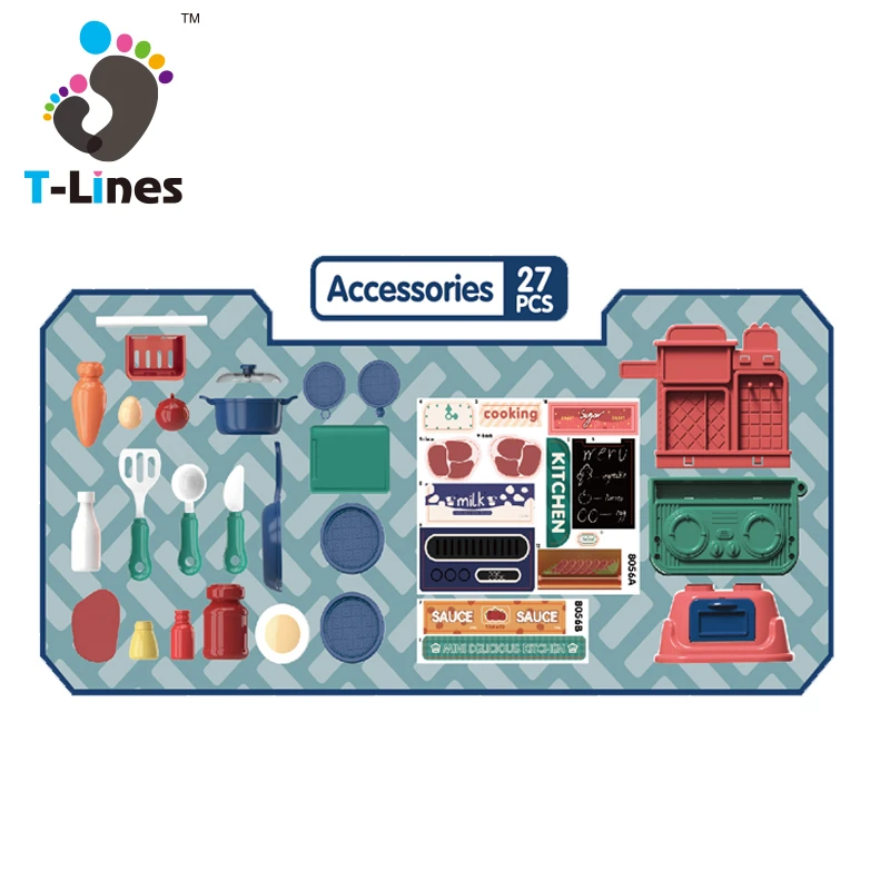 Лидер продаж, Amazon, мини-кухонные игрушки, игровой набор, ролевые игры, настоящие кулинарные игры, 27 шт. для детей