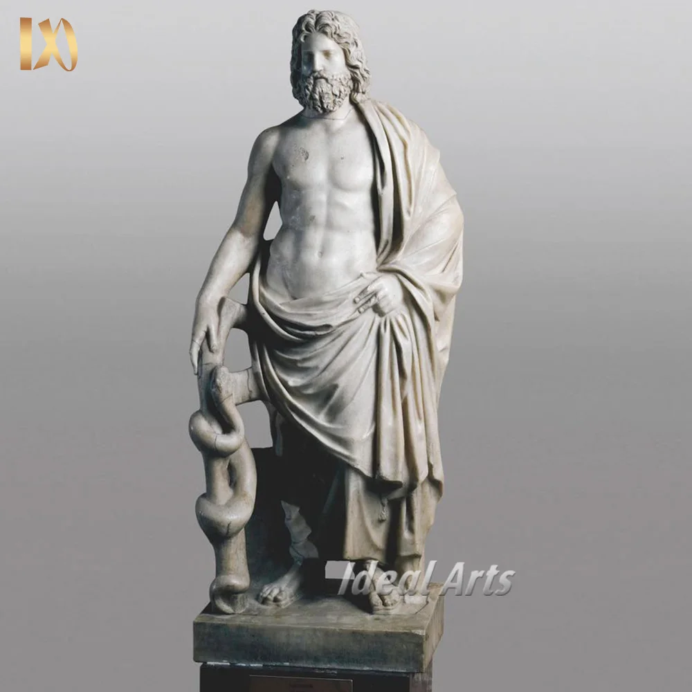 理想的なアート等身大男性彫刻白い大理石のシーザー像ヨーロッパローマ