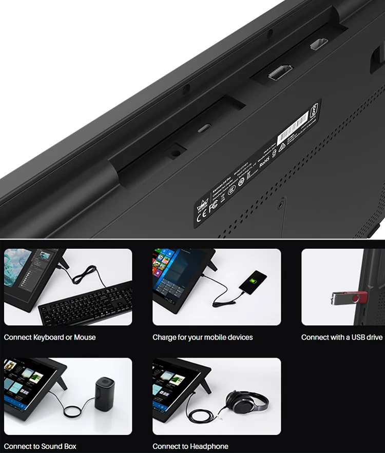 Huion Pro 24 (4K) 4K Resolution Anti-glare Etched Glass Full Lamination 24 Inches Large Size Creative 4K Pen Display