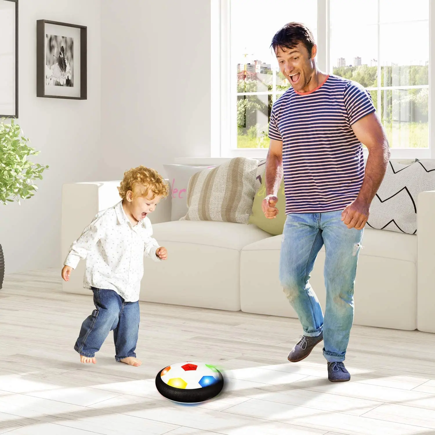 3in1 Hover Calcio Hockey Giocattoli Palle per Bambini Set Luce Notturna