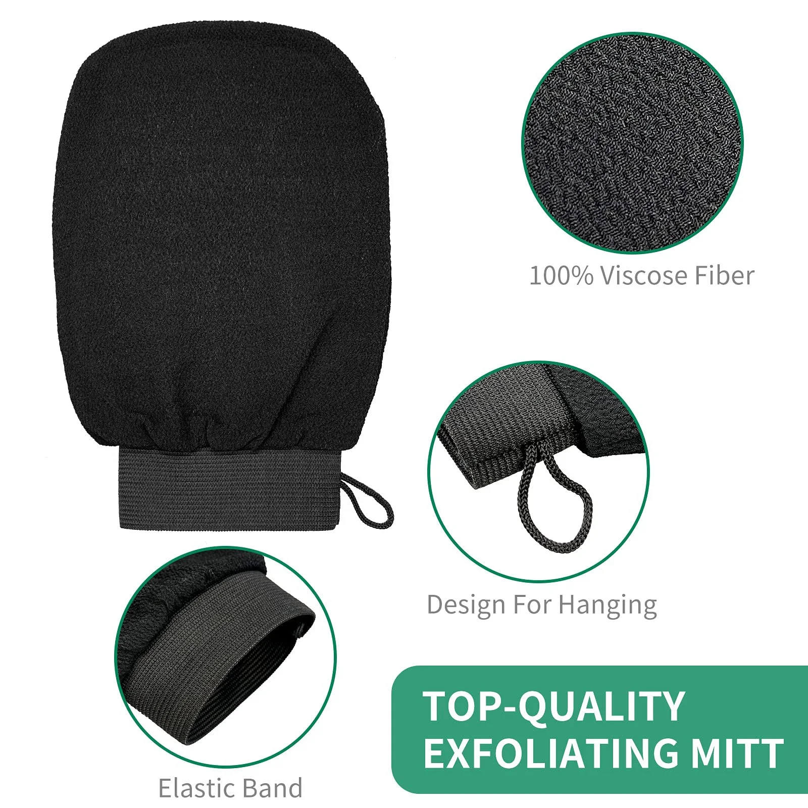 Great quality 100% Viscose fiber Deep Exfoliating Gloves for Body Scrub