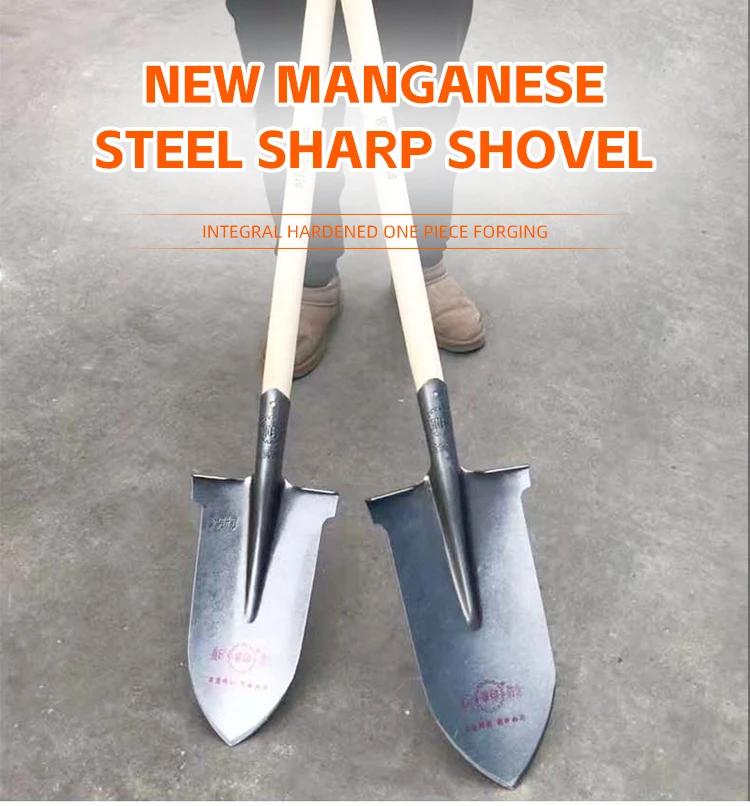 product factory direct sale farming tools  agricultural round spade shovel with wooden handle-3