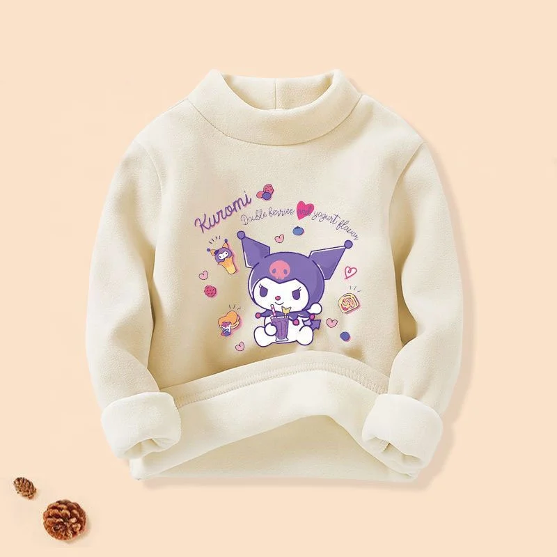 Anime Sanrio Cartoon Kuromi Children Derung Thicken Sweater Autumn ...