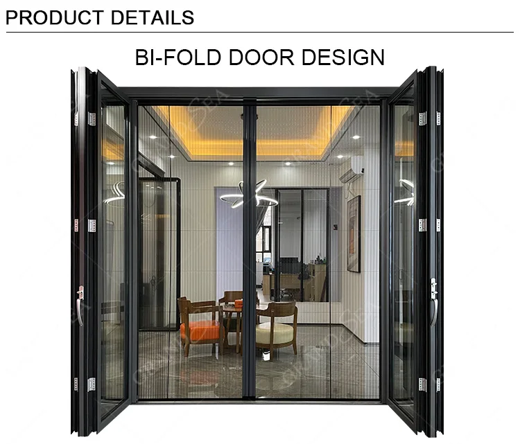 Meeting Room Folding Doors Sliding Folding Glass Door Aluminium Profile ...