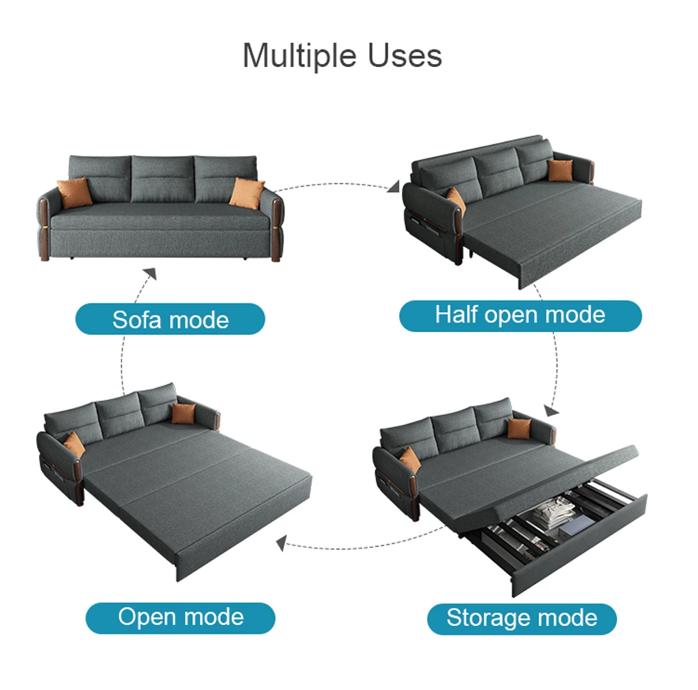 Modern Multifunctional Folding Sofa Bed With Storage Foldable Sleeper ...