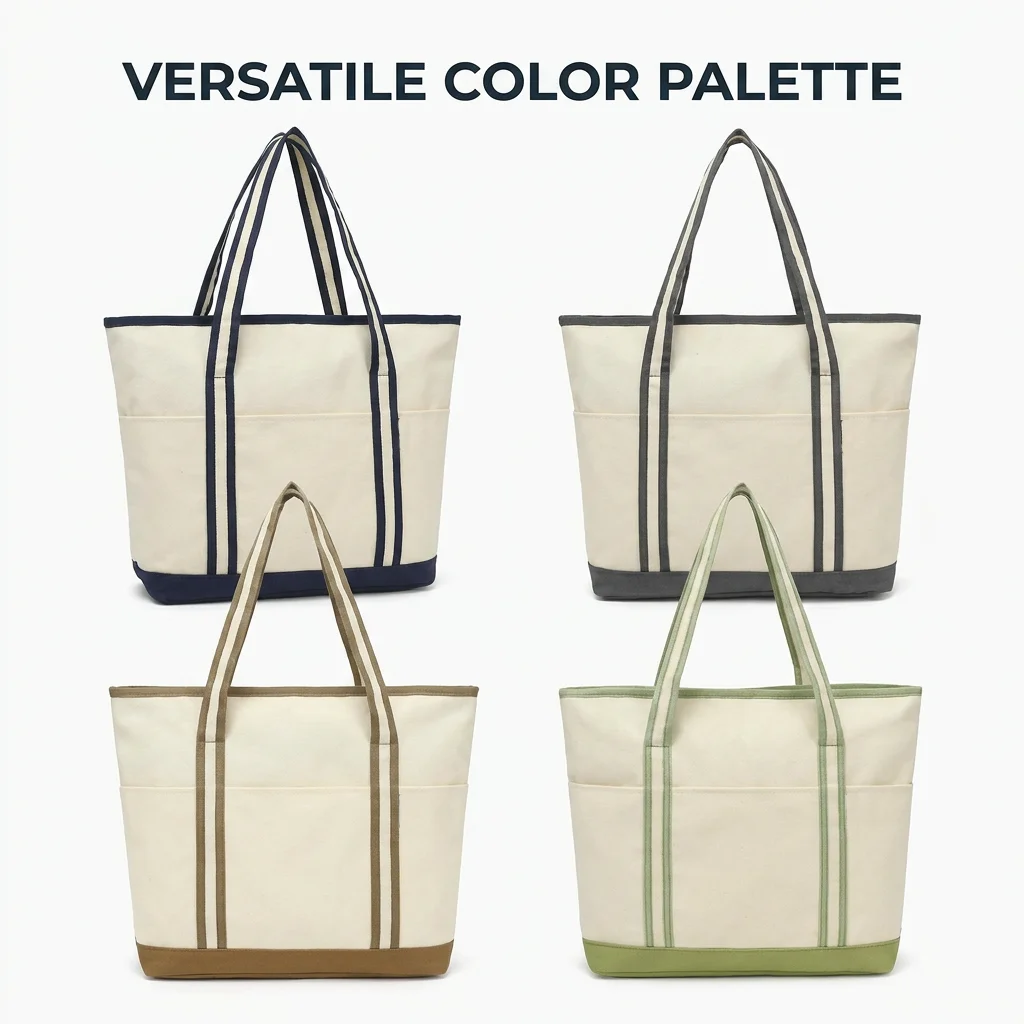 Canvas Tote Bag Ready to Ship Versatile Color Palette, Custom Logo & OEM/ODM Welcome