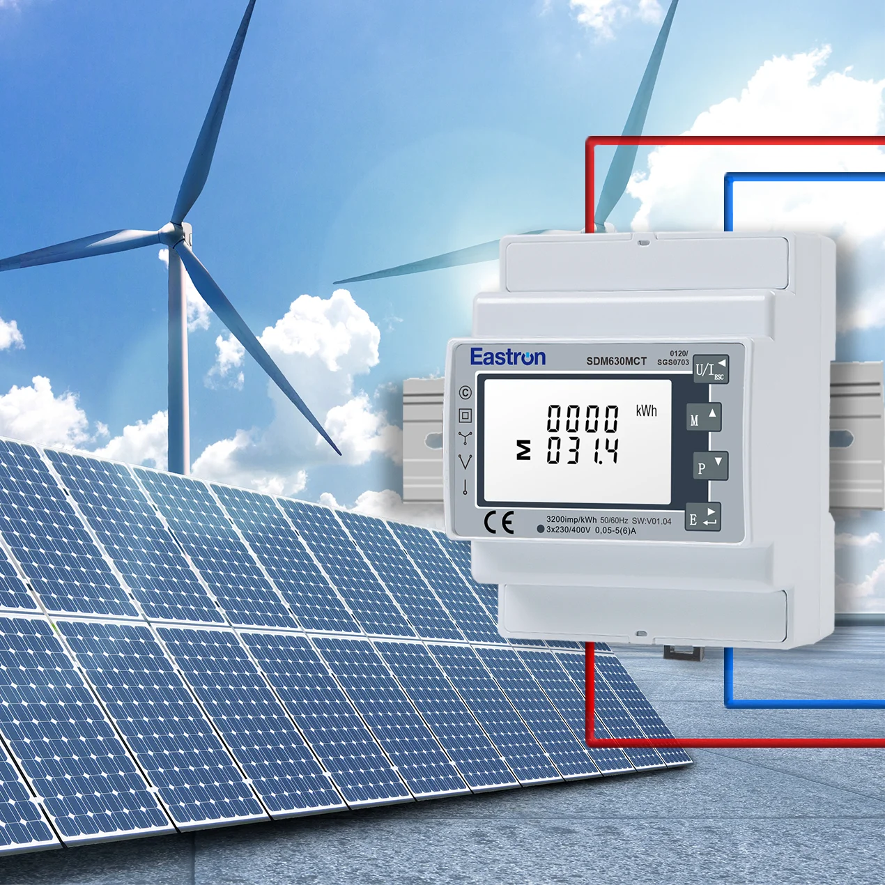 SDM630MCT V2 Three Phase Din Rail Modbus CT Connected Energy Meter Made by EASTRON