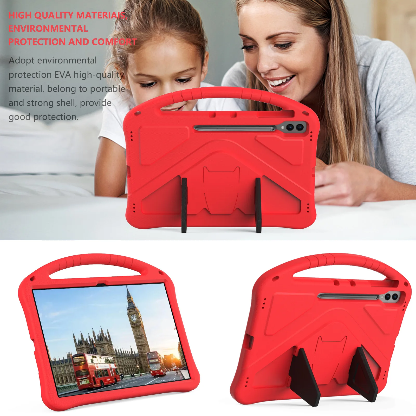 product pen holder with suction cup and full coverage child safe shockproof protective case 146 inch  for samsung galaxy tab s9 ultra-5