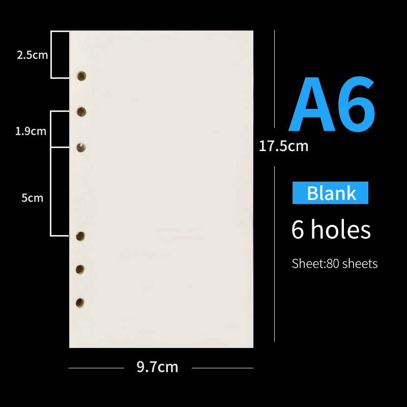 45-page Loose-leaf Notebook Inner Page A5 A6 A7 Horizontal Line Loose-leaf  Inner Page 6-hole Loose-leaf Refill Suitable For Loose-leaf Notebook - Temu  France