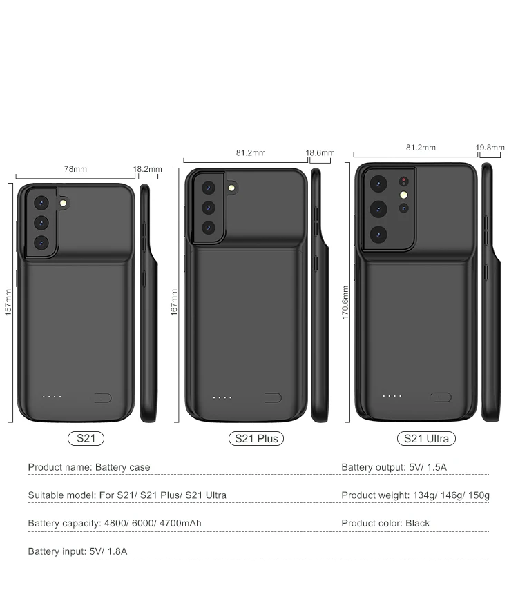 4700/4800/6000 мАч чехол для зарядного устройства для Samsung S21 S21plus S21Ultra