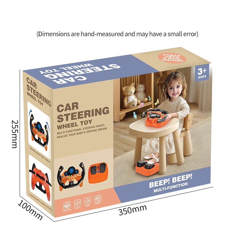 Kids Simulation Racing Car Driving Game 360 Degrees Rotate Steering Wheel and Accelerator Brake Pedal Toys Set With Suction Cup