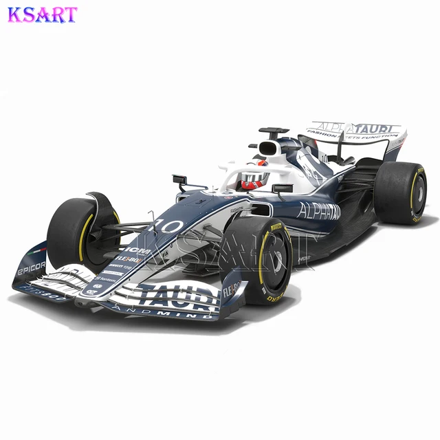 Custom fiberglass racing sculpture Scuderia AlphaTauri AT03 F1 team 2022 season car 3D model Sculpture Resin crafts decoration