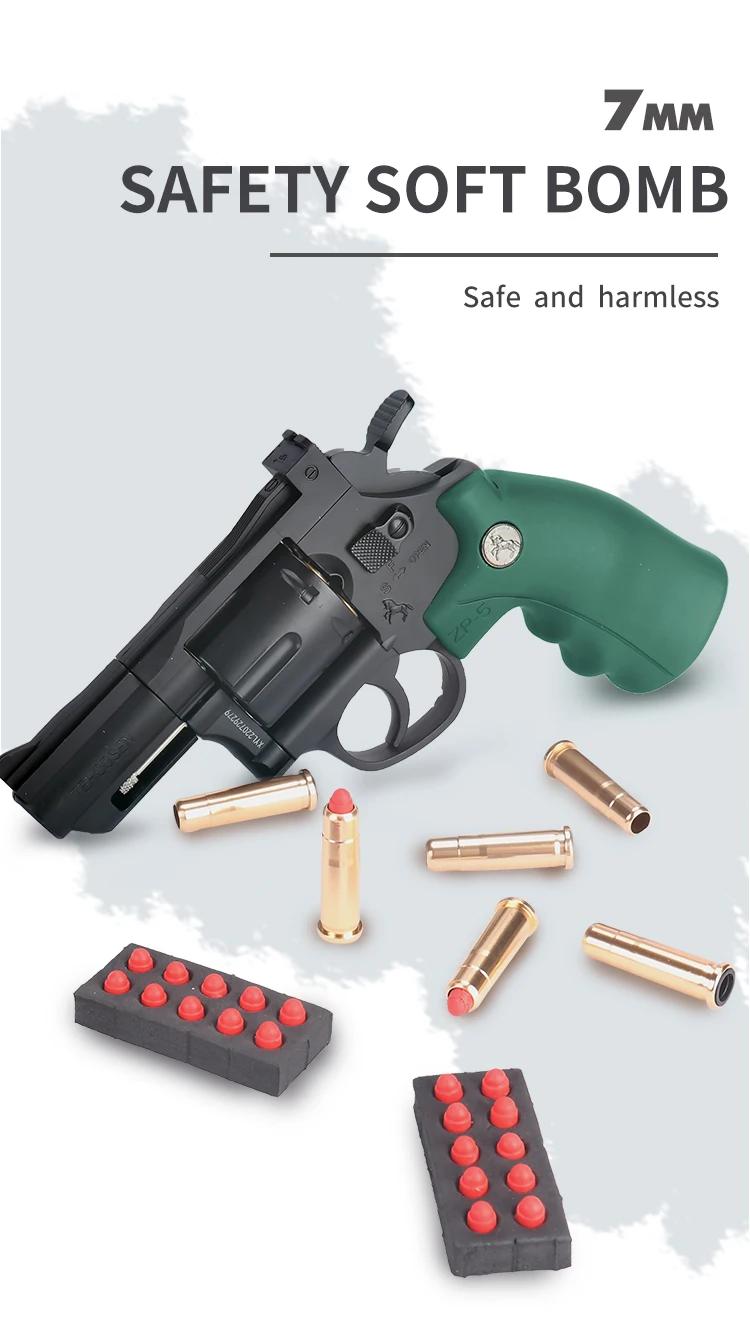 Hot Selling Uk In Stock Revolver Slamming Loaded Kids' Simulation Firing Shell Throwing Zp5 Toy
