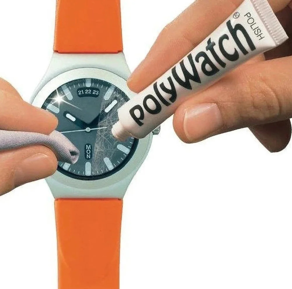 Polywatch - efficient polish to remove watch glasses scratches (German)