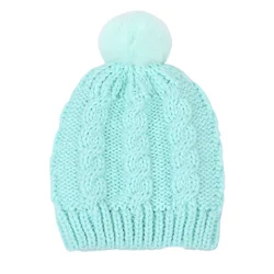 Kids wool ball pullover hat autumn and winter infant warm solid color knitted hat 5 colors