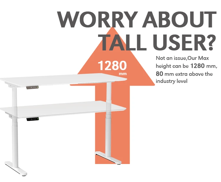 height adjustable computer desk details