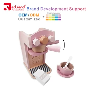Montessori Simulation Coffee Maker Set for Kids Wooden Pretend Play Toy for Toddlers Educational Role Play for Preschool Girls