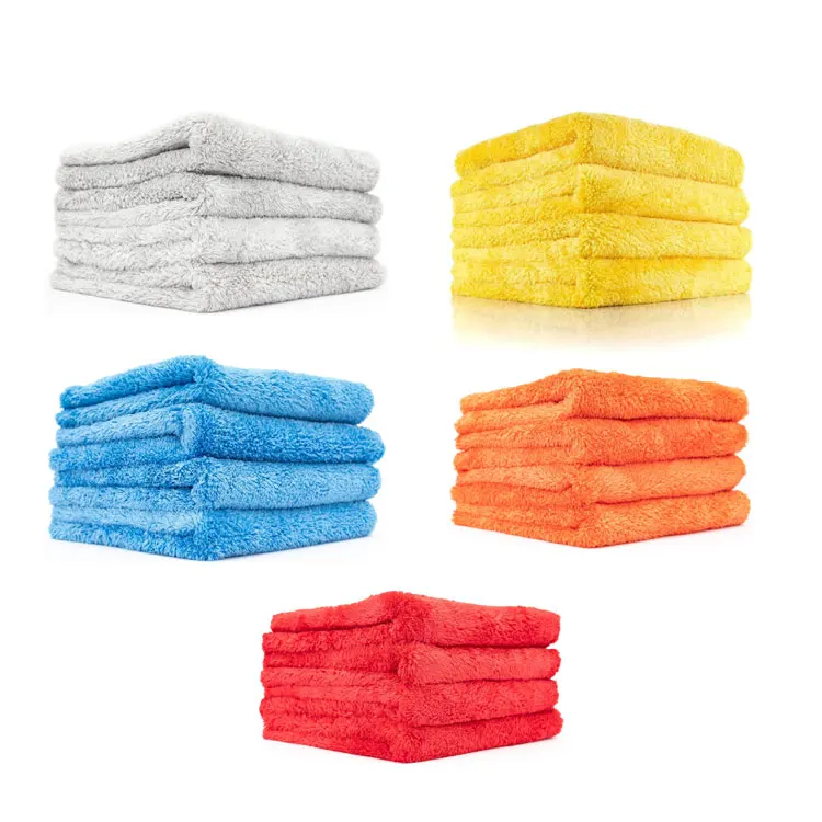 SPIFIT 350gsm тонкое белое плюшевое полотенце из микрофибры 4-pack 16x16 дюймов. Полотенце из микрофибры без краев