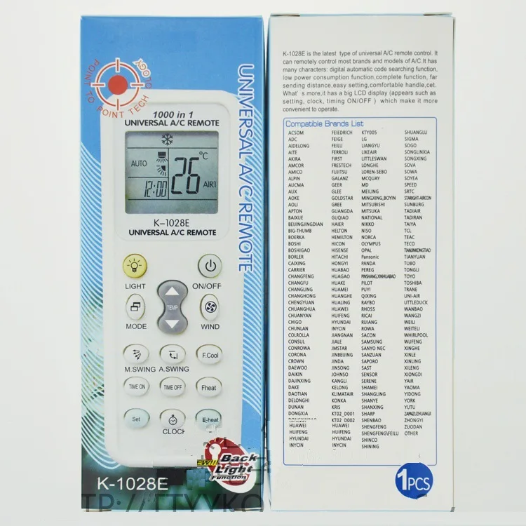 Rcu Universal Remote Control For Air Condition 1000 In 1 Model K1028e