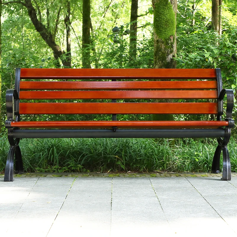 Factory Wholesale Outdoor Furniture Bench Chair Durable Pine Wood Garden Street Cast aluminium Seating Bench factory