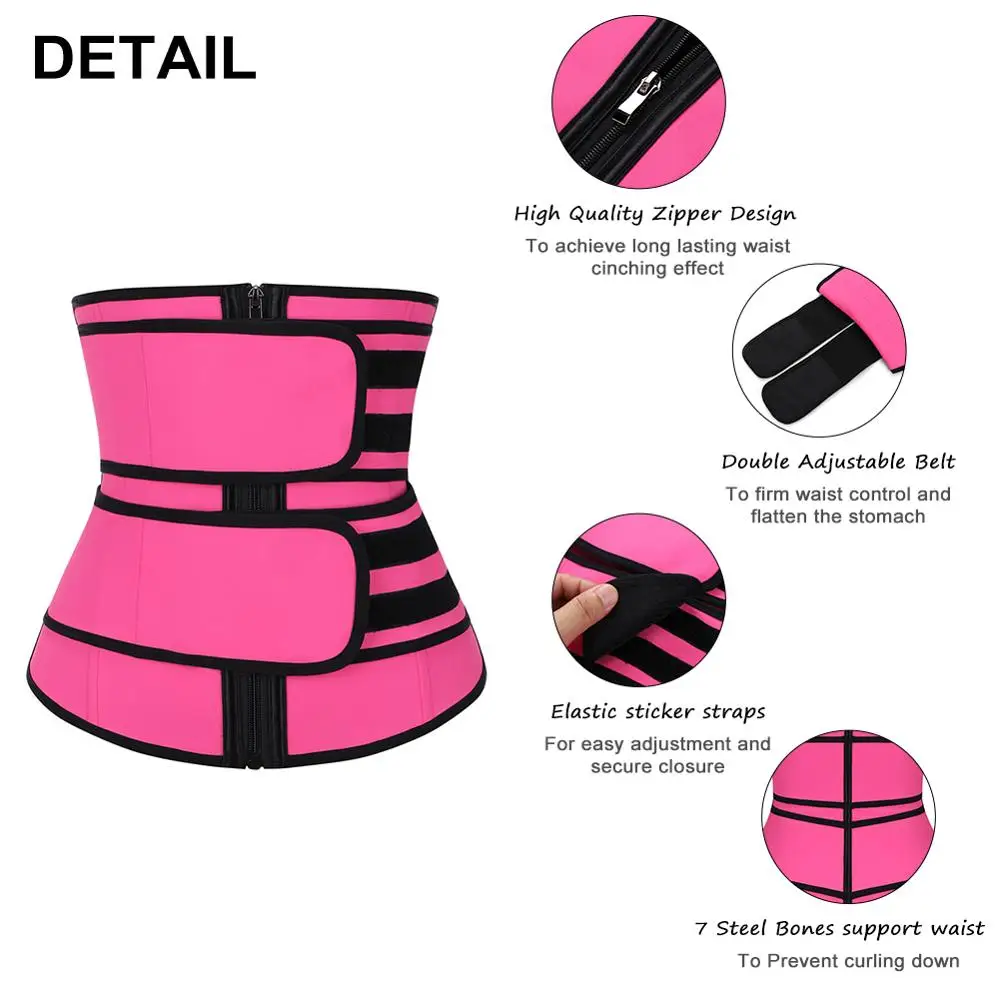 Hot Sale Oem Custom Private Label Short Torso Pink Waist Trainer Tummy
