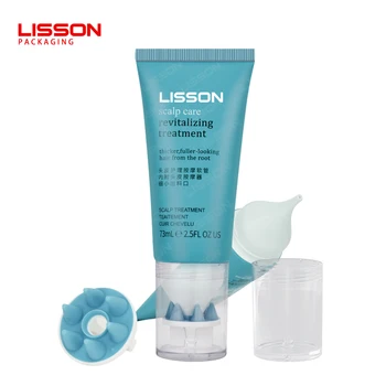 Wholesale Long Nozzle Scalp Oil Hair Scrub Massage Cosmetic Tube Custom Plastic Hair Scalp Tube With Silicone Massage Applicator