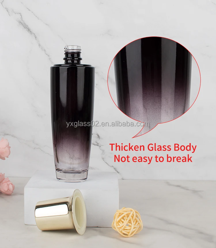 Customized 30g50g30ml50ml100ML120ml fashional glossy container skincare cosmetic set glass bottle packaging set details