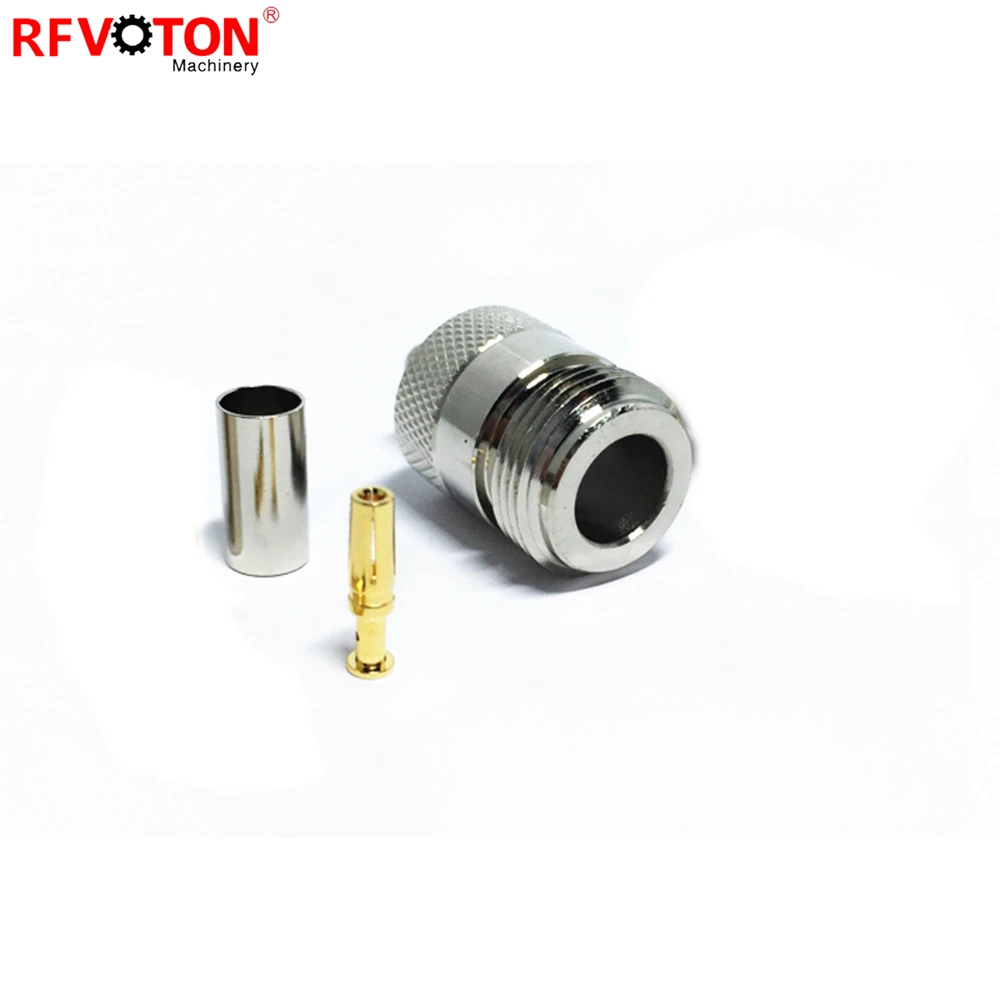 50ohm N type rf waterproof coaxial jack Female Crimp Connector for  RG316 Cable details