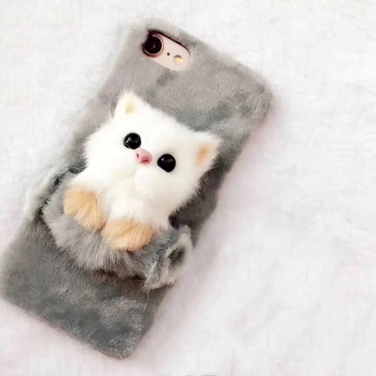 Жесткий Пластиковый черный поликарбонатный мультяшный 3D чехол для телефона с изображением кота животного для iPhone 7 8 XS Max 11 12 Pro