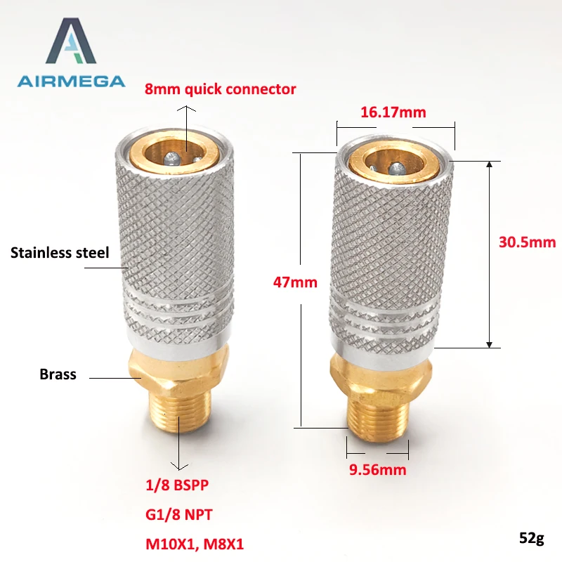 Foster Female Quick-Disconnect To 1/8" BSPP Male Adapter – 5000 PSI PCP Charging