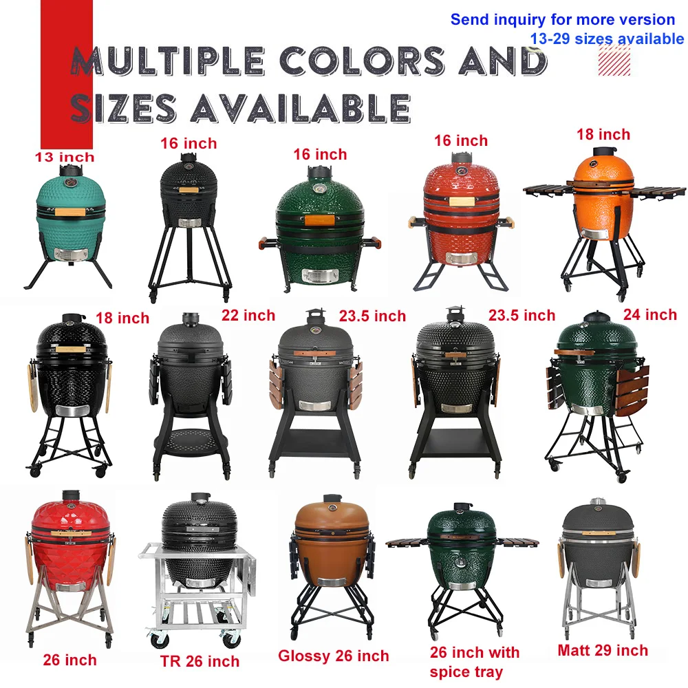 SEB KAMADO Extra Large 23.5 Inch Ceramic Bbq Grill Smoker Charcoal Grill Barbecue XL Large Kamado Grill