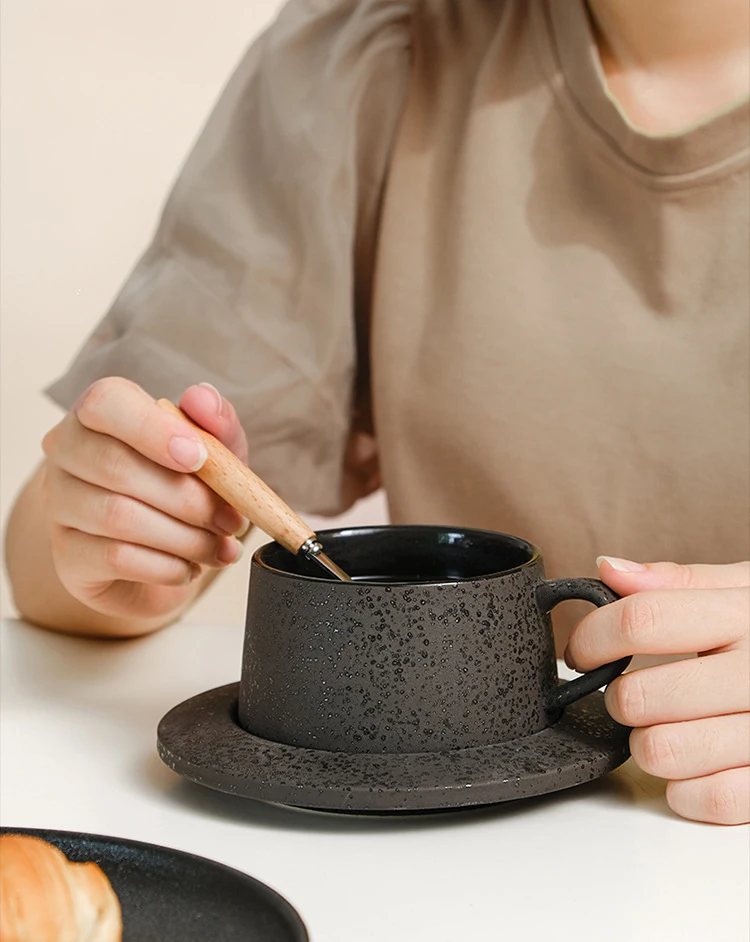 Japanese Coffee Cup Set Retro Creative Ceramic Cappuccino Latte Cup Set