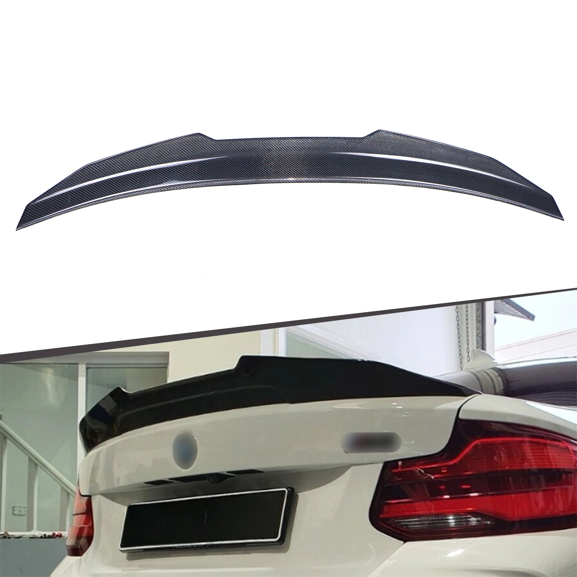 PSM Type Trunk Ducktail Lip Wing Spoiler Carbon Fiber Rear Car Spoiler for BMW F22 F87 M2