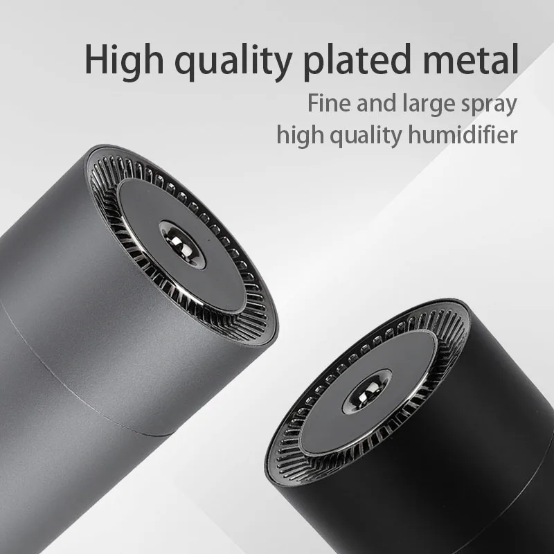 Mini USB Tabletop Metal Car Aromatherapy Essential Oil Diffuser 260ml Capacity Portable Colorful LED Night Light Batteries