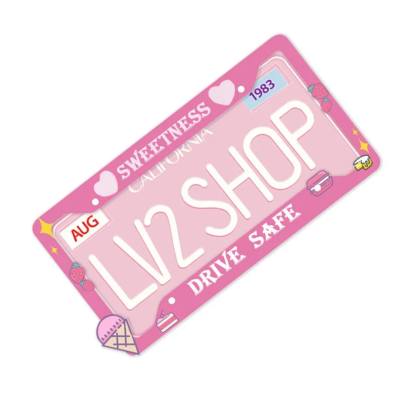 New Style Custom Design Plastic License Plate Holder for USA Cars Decoration