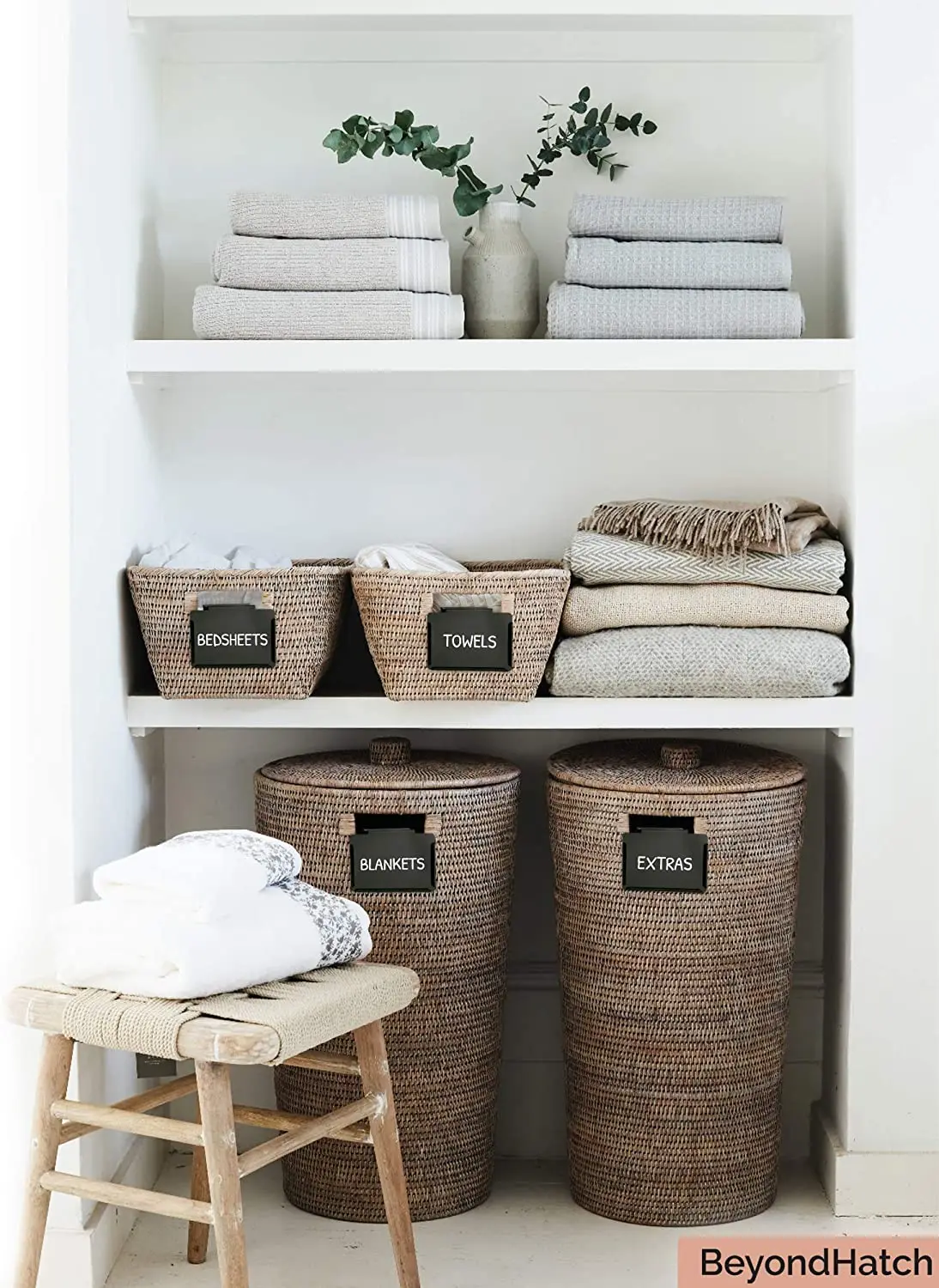 Metal Bin Clip Labels For Baskets. Reusable Organization Solution