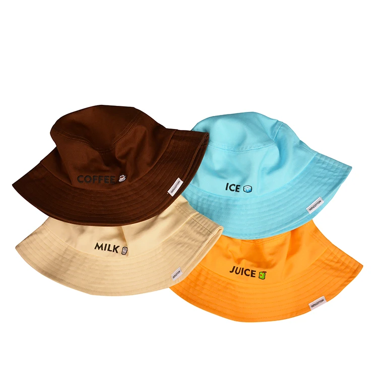 Custom Design 100 Cotton Caps Bucket Hats Your Own Logo Embroidery