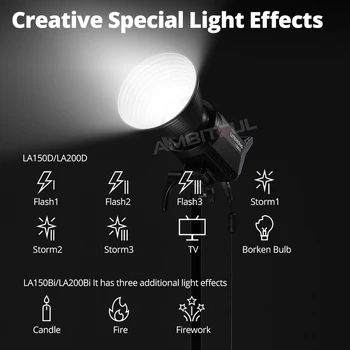 GODOX LA150D LA150BI 190W LA200D LA200BI 230W LCD Panel LED Video Light Continuous Output +APP Control Bowens Mount Studio Light product image